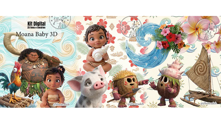 404 (3) Kit Digital Moana Baby 3D - Imagem 1