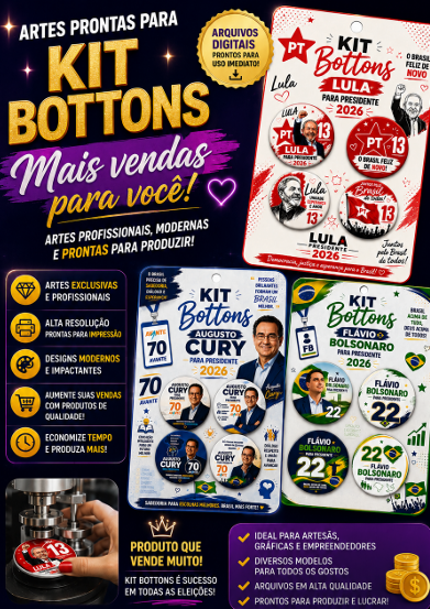 Bottons Eleições Artes para Bottons Eleições 2026 - Imagem 1