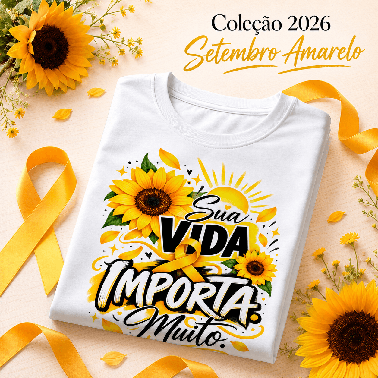 CAPA Arte Camiseta Setembro Amarelo - Imagem 1