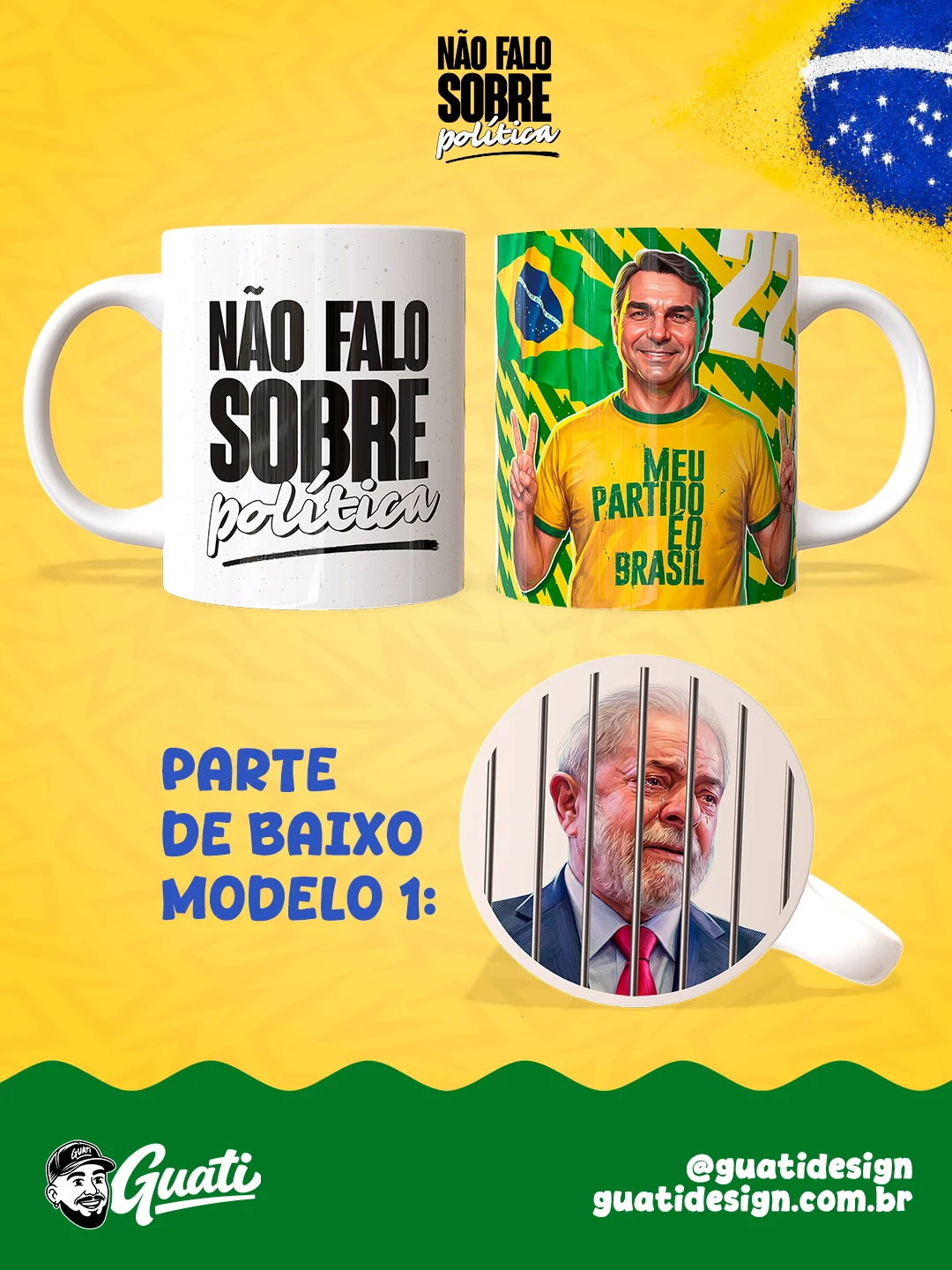 Mockup-Flavio-1 Arte digital SUBLIMAÇÃO Não Falo Sobre Política | Flávio B. - Imagem 1