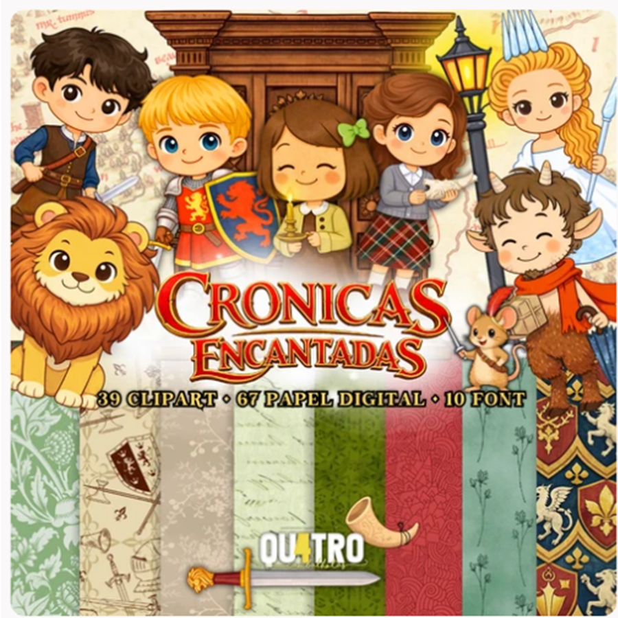 NARNIA_KITDIGITAL_QUATROCAMBALHOTAS Kit Digital Crônicas Encantadas de Nárnia - Imagem 1