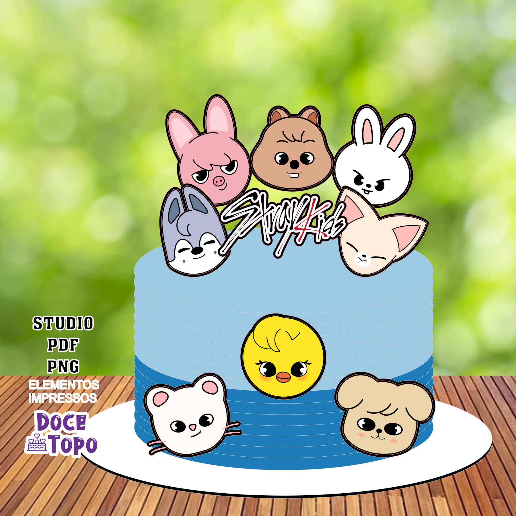 Stray Kids Zoo 01 Arquivo de Corte Topo de Bolo Stray Kids Zoo - Imagem 1