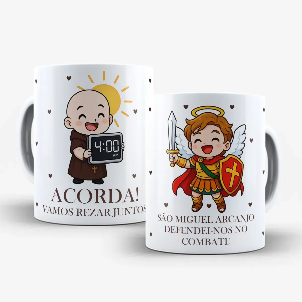 arte-para-caneca-frei-gilson-e-sao-miguel-arcanjo Arte Para Caneca Frei Gilson e São Miguel Arcanjo – Arquivo Digital Sublimação - Imagem 1