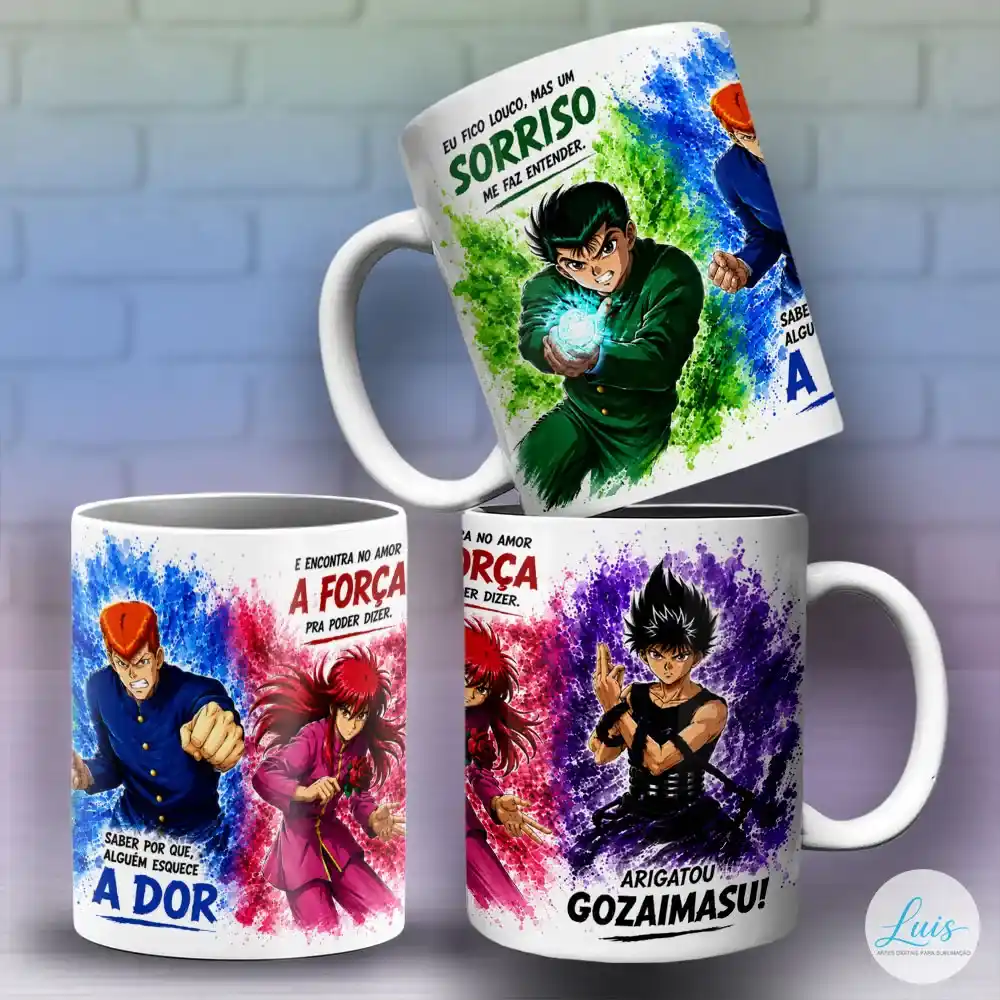 arte-para-caneca-yuyu-hakusho-eu-fico-louco Arte para Caneca Yuyu Hakusho Eu Fico Louco – Arquivo Digital Sublimação - Imagem 1