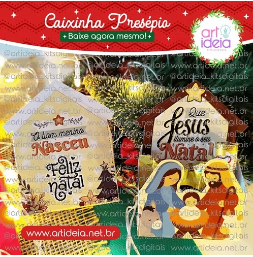 Caixinha Presépio Natal Arquivo Digital - Caixinha Presépio Natal - Imagem 1