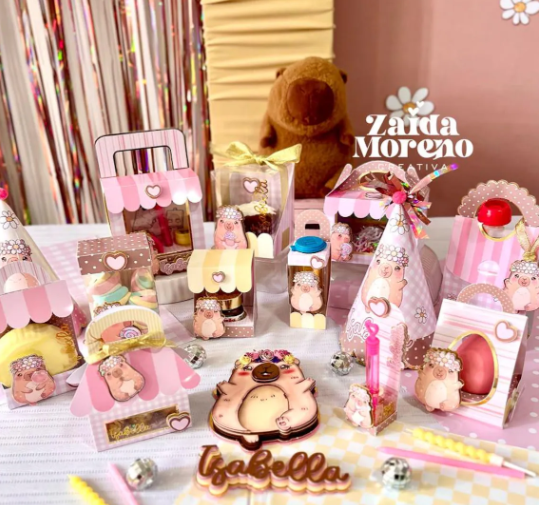 Kit de Reembalagem de Doces Capivara Arquivo de Corte Kit Doce Capivara - Imagem 1