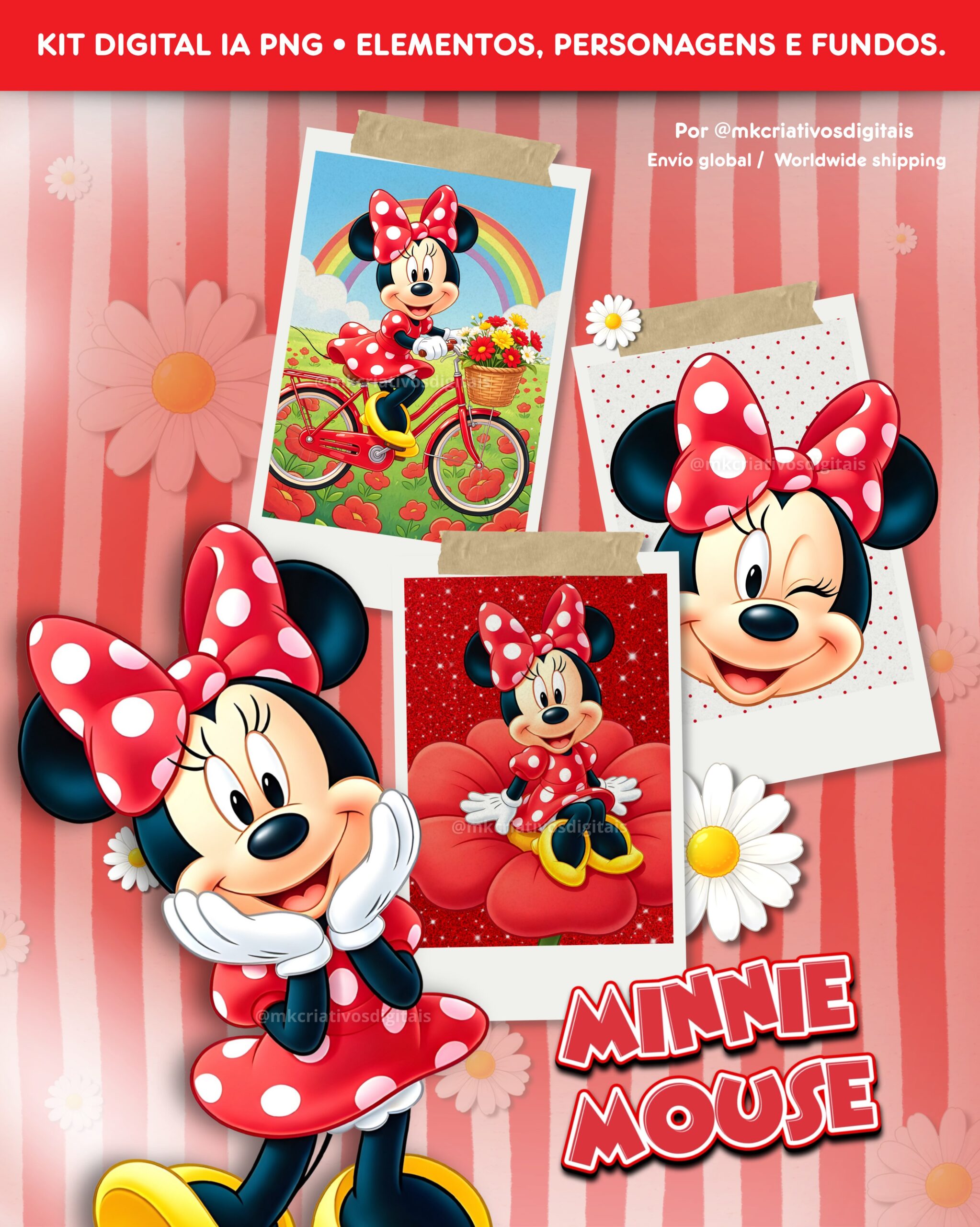 MINNIE VERMELHA Kit Digital Minnie Mouse Vermelha - Imagem 1