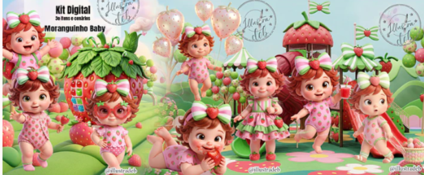 Moranguinho_Baby Kit Digital Moranguinho Baby - Imagem 1