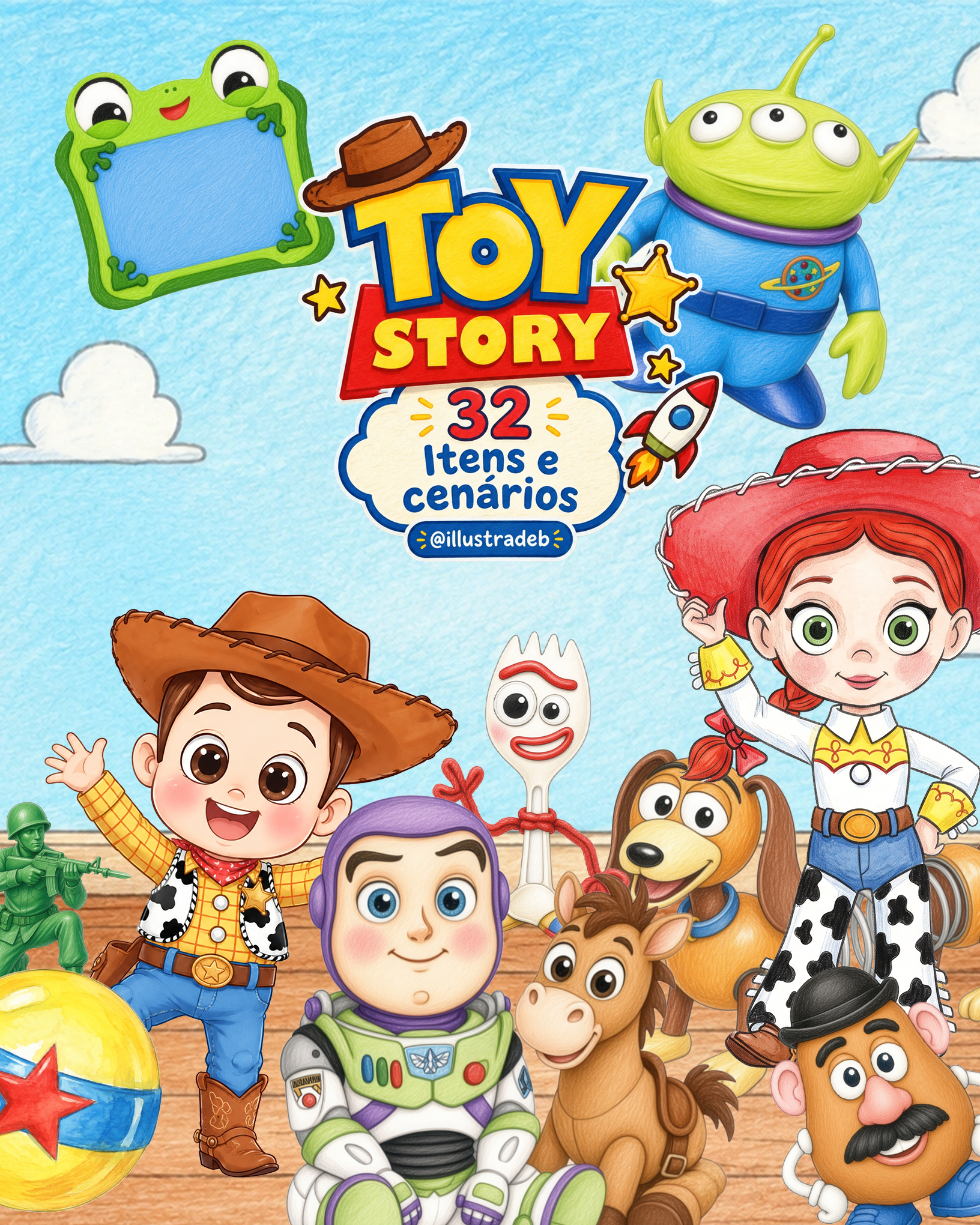 Toy_Story_Cute Kit Digital Toy Story Cute - Imagem 1