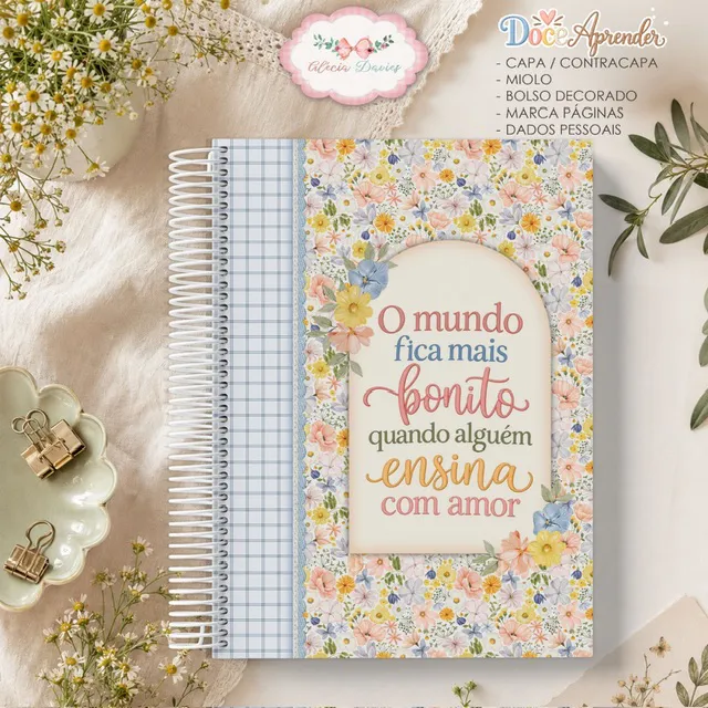 Arte caderno A5 Doce Aprender dia dos Professores (capa plana) - Imagem 5