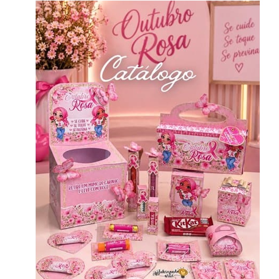 cats Arquivo Kit Outubro Rosa - Imagem 1