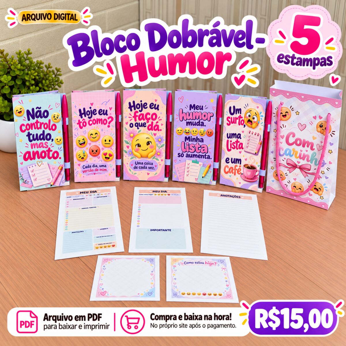 large (16) Bloco Dobrável - Humor - Imagem 1