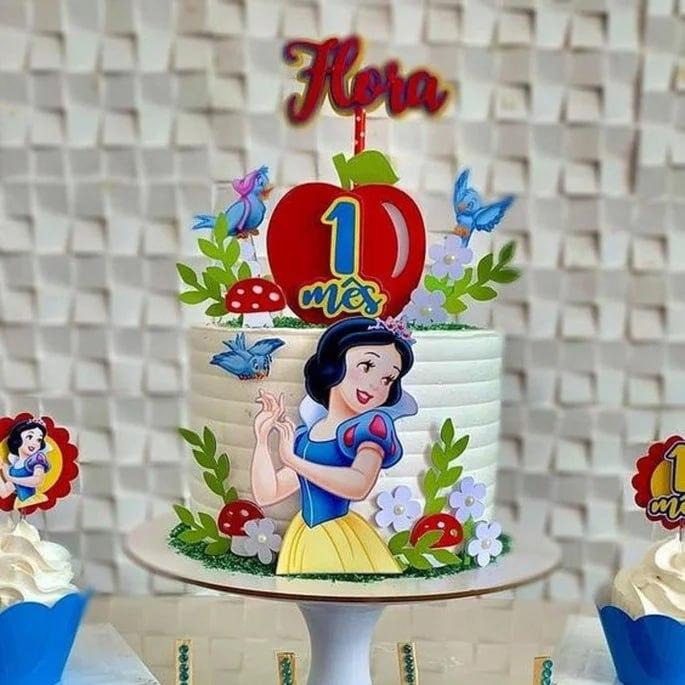 opo_branca_de_neve_maca Arquivo de Corte Topo de Bolo Branca de Neve - Imagem 1